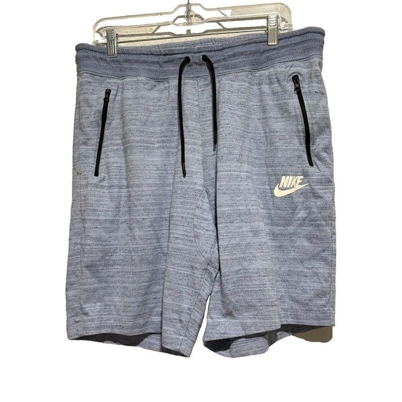 Nike Other - Nike Athletic Shorts‎ Gray XLarge Stripped Pocket Logo Elastic Waist Drawstring